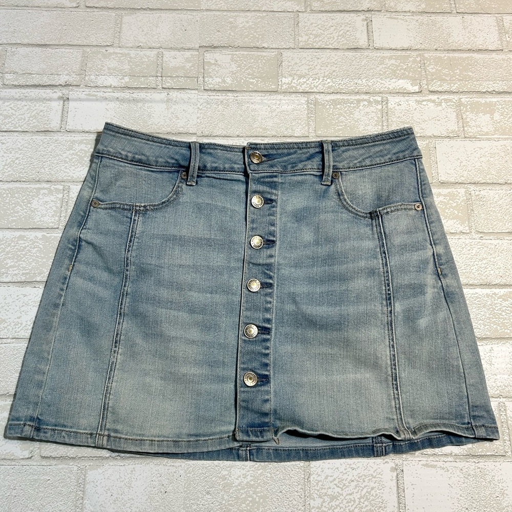American Eagle Denim Button-Front Skirt Rush size 10